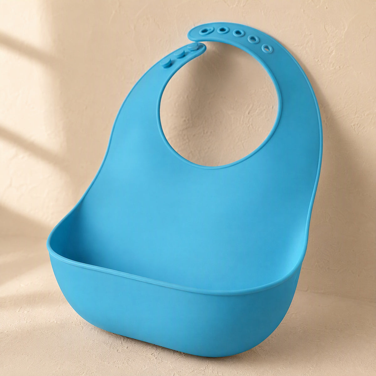 Mealguard™ Waterproof Silicone Adult Bib With Food Pocket, material and detail close-up