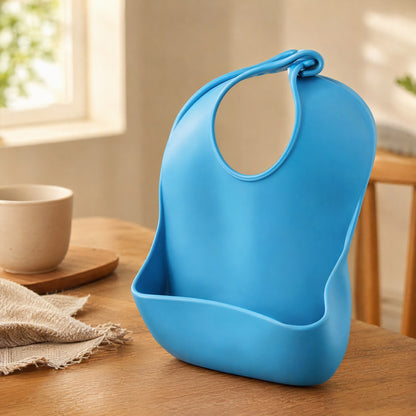 Mealguard™ Waterproof Silicone Adult Bib With Food Pocket, styled close view