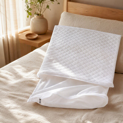 Quiltnest™ Quilted Pillow Inner Cover in a calm home setting