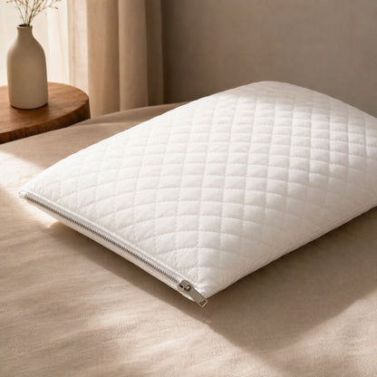 Quiltnest™ Quilted Pillow Inner Cover, styled close view