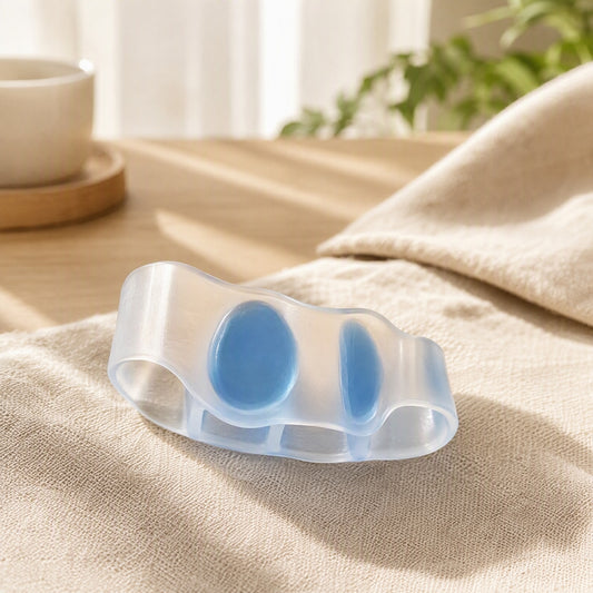 Toerest™ Silicone Big Toe Separator in a calm home setting