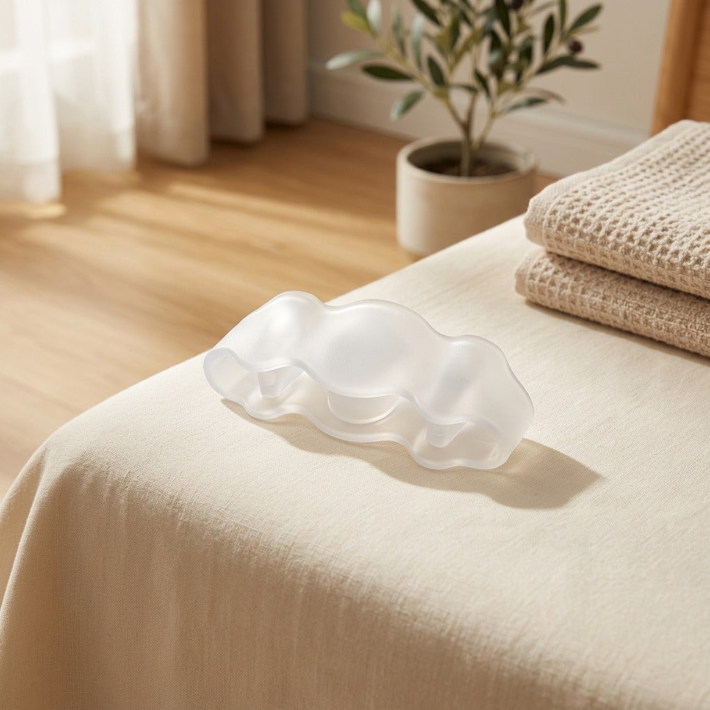 Solespan™ Silicone Toe Separator in a calm home setting