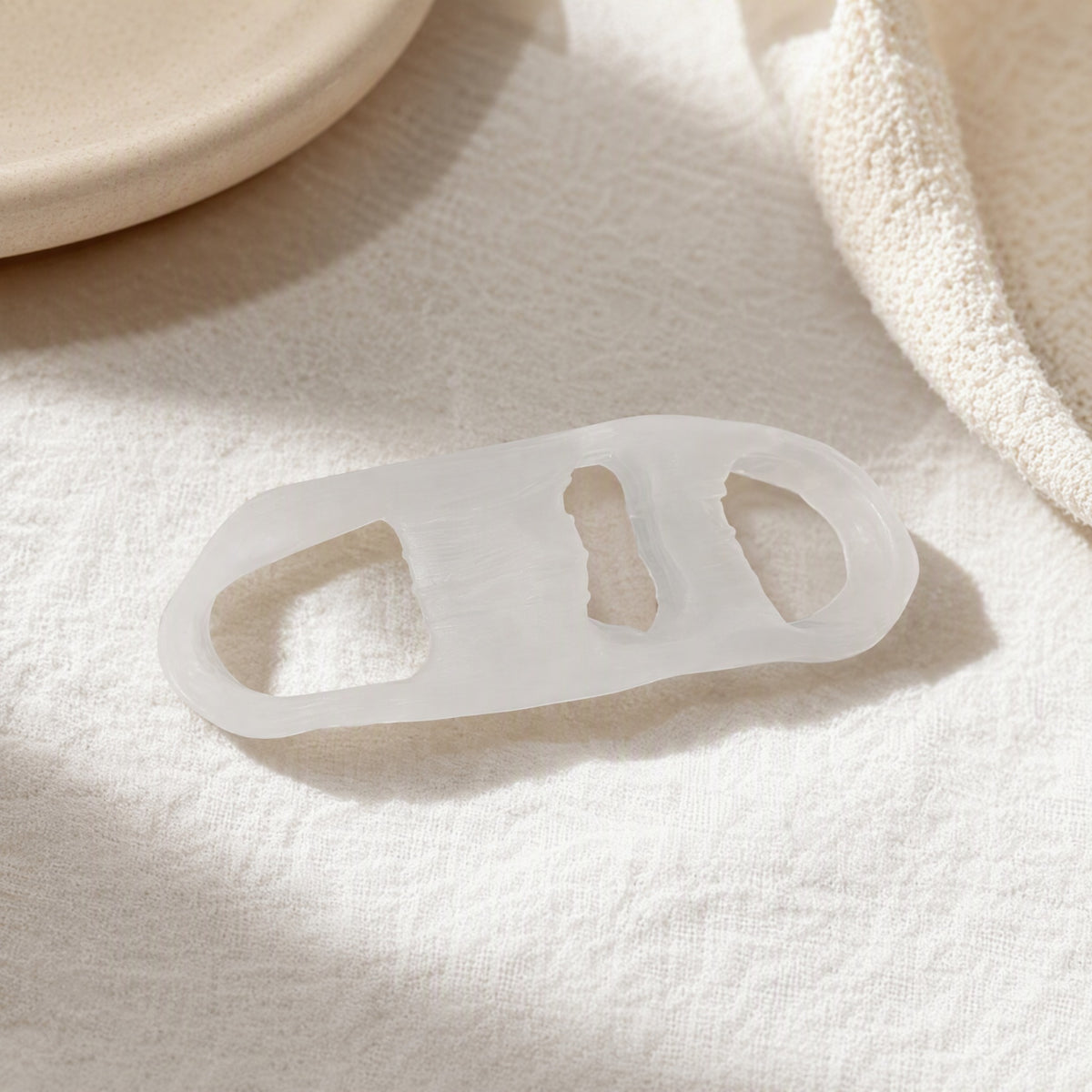 Toetriad™ Silicone Three-Hole Toe Separator, styled close view