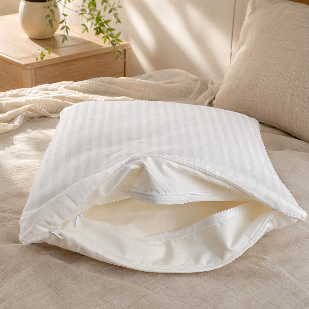 Cottontuck™ Cotton Pillow Insert Cover in a calm home setting