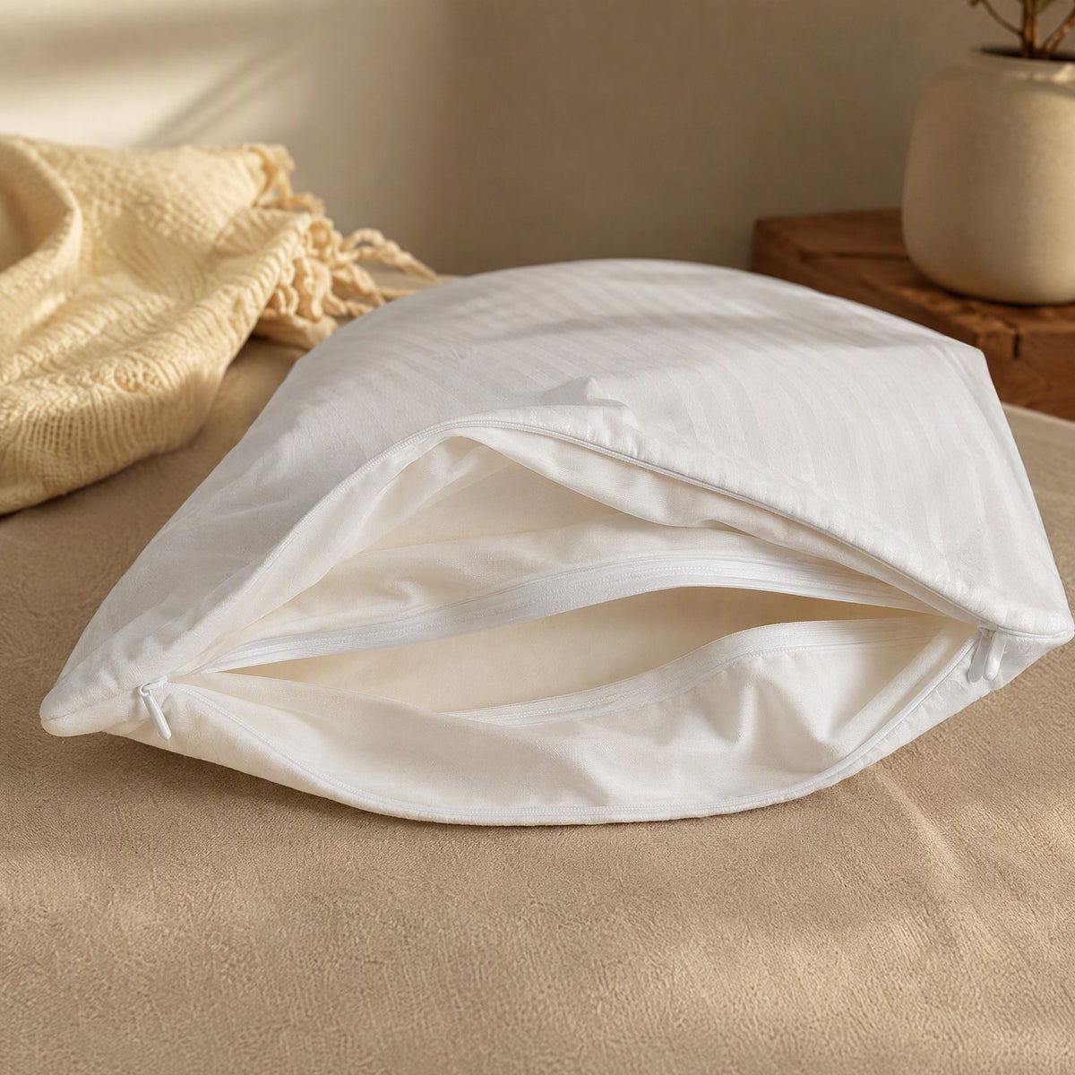 Cotnest™ Cotton Pillow Insert Cover, styled close view