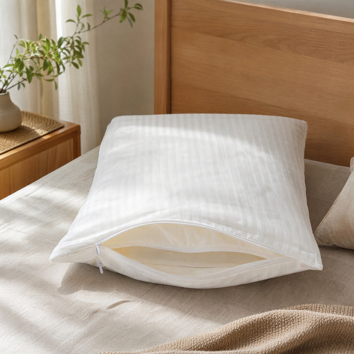 Cotloft™ Cotton Pillow Insert Cover in a calm home setting