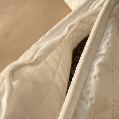 Quiltveil™ Quilted Pillow Core Cover, material and detail close-up