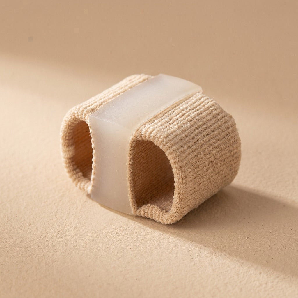 Twinsplay™ Silicone Double-Hole Toe Separator, material and detail close-up