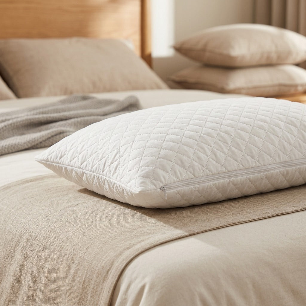 Zipweft™ Zippered Polyester Pillow Core Cover, styled close view