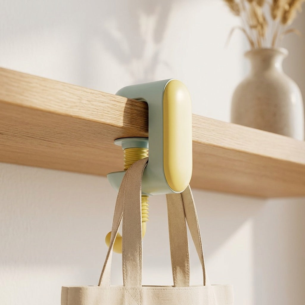 Pegperch™ Wall-Mounted Storage Hook, styled close view