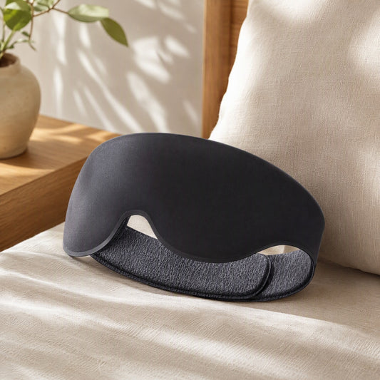 Dreamdome™ 3D Polyester Sleep Mask in a calm home setting