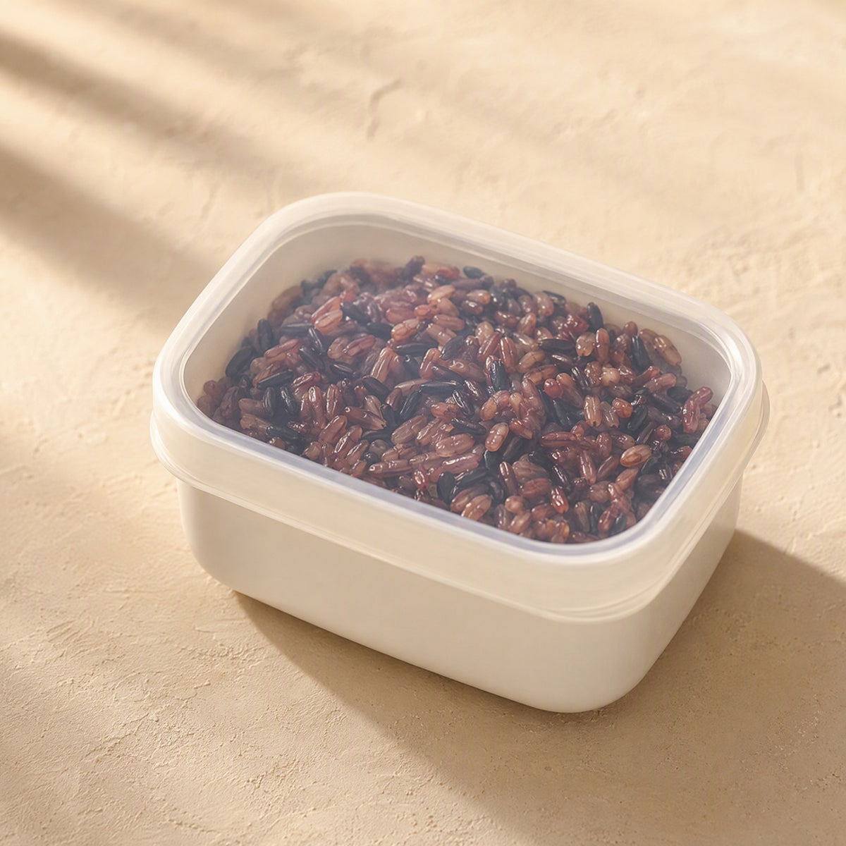 Ricebox™ 280ml Plastic Rice Lunch Box, material and detail close-up
