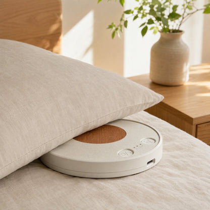 Pillowhum™ Ultra-Thin Pillow Bluetooth Speaker in a calm home setting