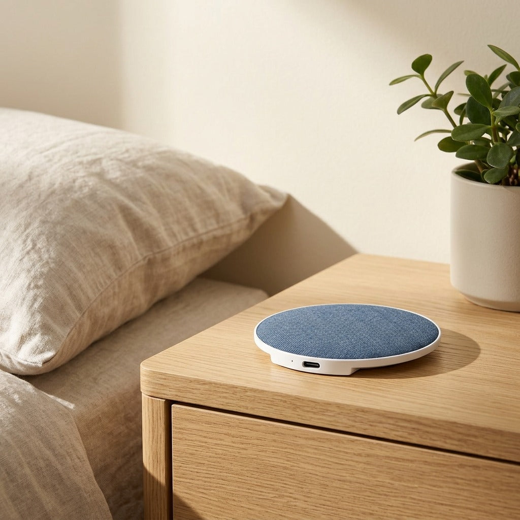 Slimhush™ Ultra-Thin Bluetooth White Noise Speaker in a calm home setting