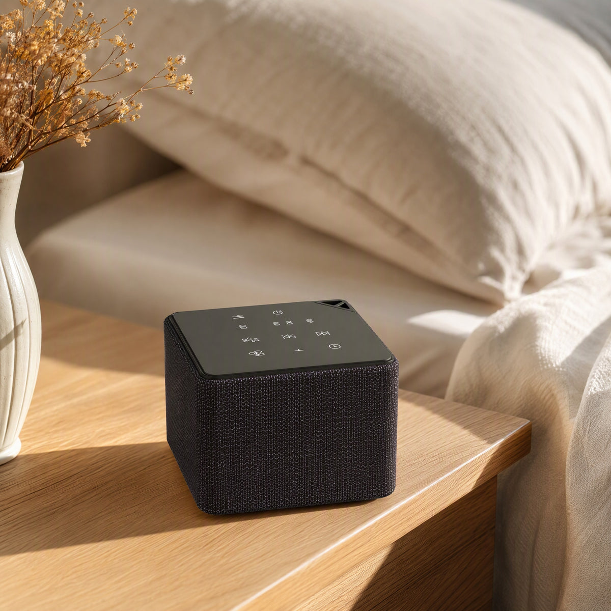 Drifthum™ White Noise Bluetooth Speaker, styled close view