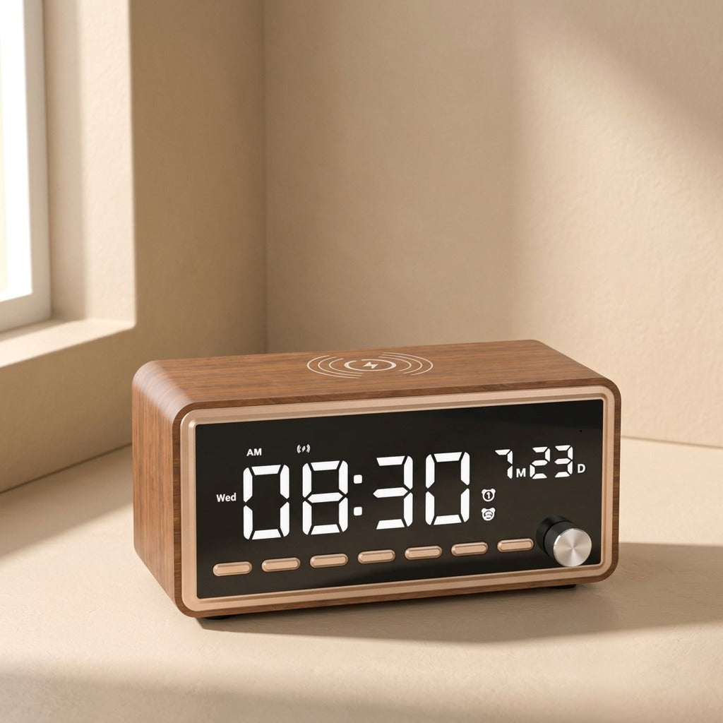 Oakchime™ Wooden Bluetooth Speaker Alarm Clock