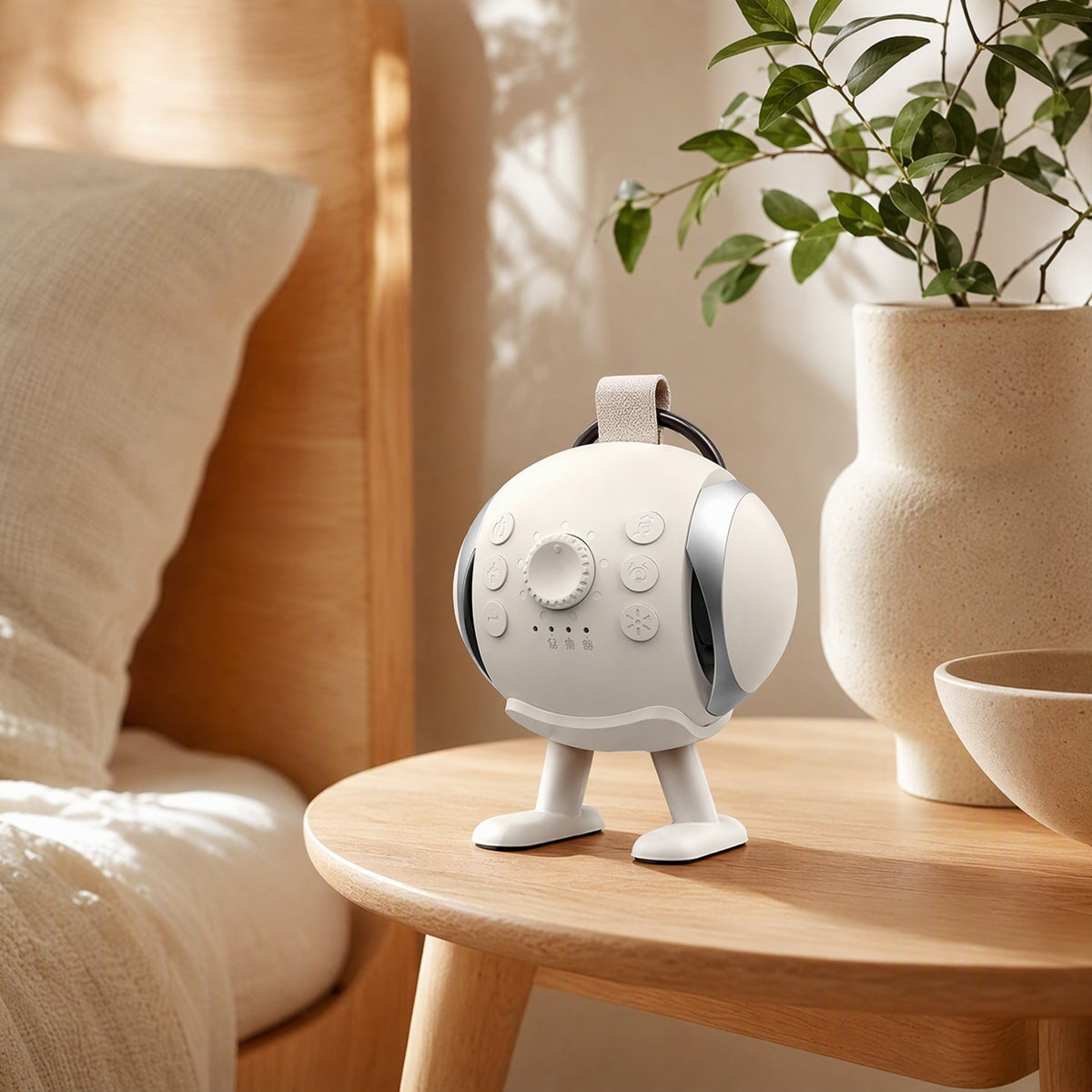 Calmcast™ White Noise Bluetooth Speaker in a calm home setting