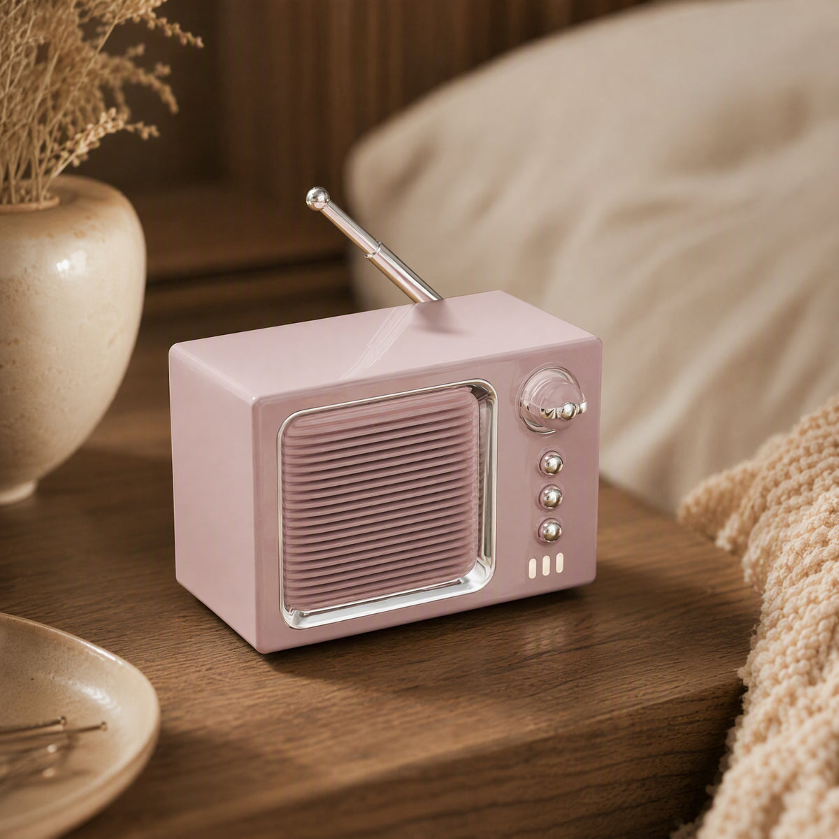 Retrohush™ Retro White Noise Bluetooth Speaker, styled close view