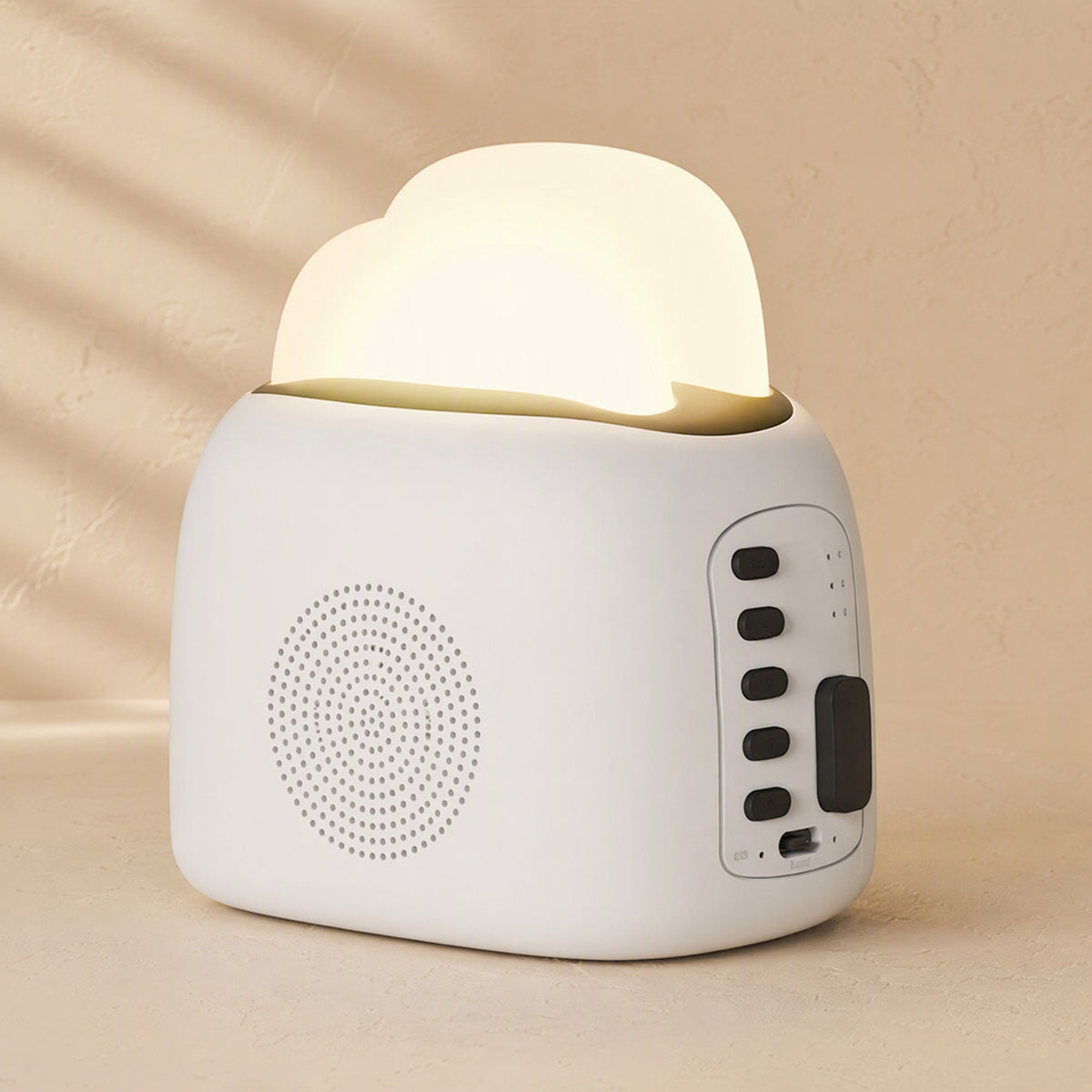 Snowtune™ White Noise Bluetooth Speaker, material and detail close-up