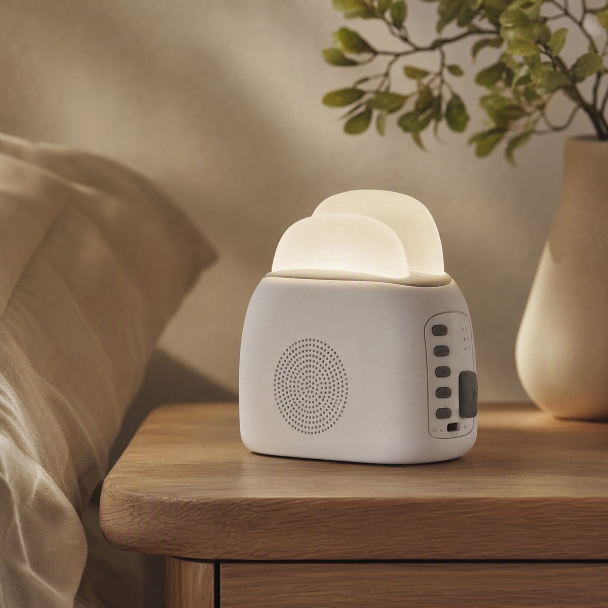 Snowtune™ White Noise Bluetooth Speaker, styled close view