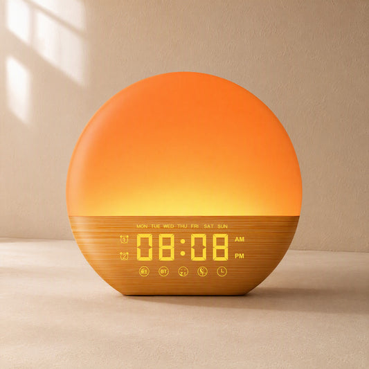 Oakrise™ Wood Grain Sunrise Alarm Clock
