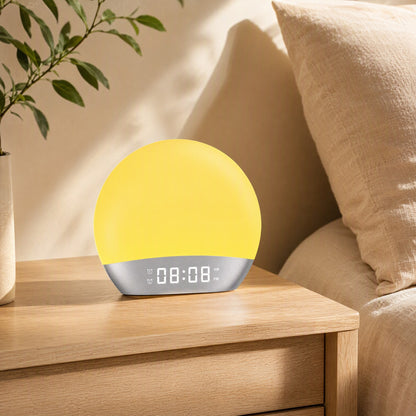 Dawnglow™ Sunrise Sunset Light Alarm Clock in a calm home setting