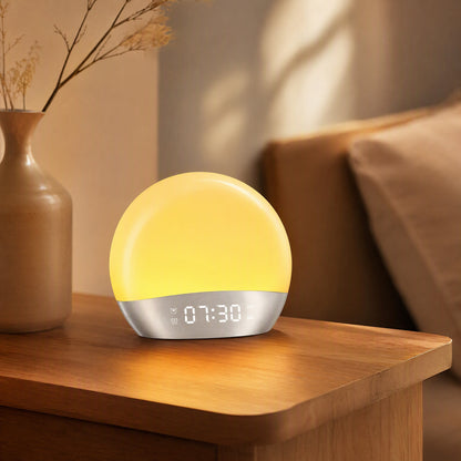 Dawnglow™ Sunrise Sunset Light Alarm Clock, styled close view