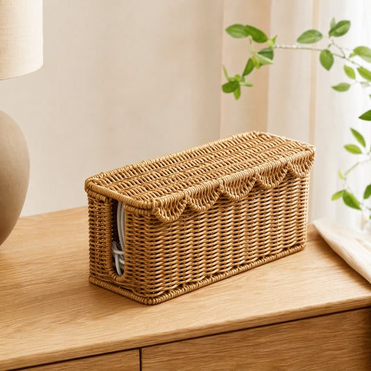 Cablecove™ PP Storage Basket for Cables in a calm home setting