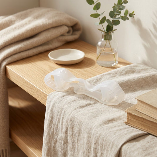 Toeflex™ Silicone Toe Separator Tension Band in a calm home setting