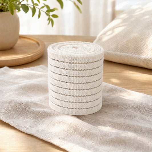 Stretchweft™ Polyester High Elastic Ribbon Webbing in a calm home setting