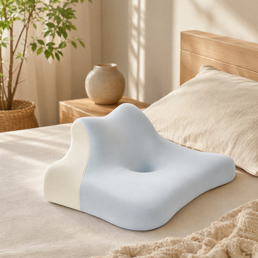 Bellysoft™ Memory Foam Pillow for Stomach Sleeping in a calm home setting