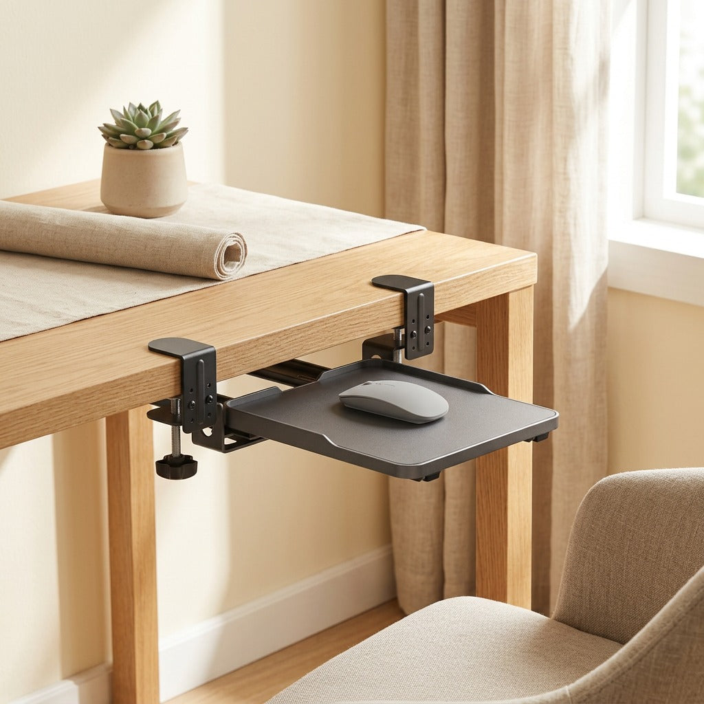 Armcush™ Desk-Edge Armrest Mouse Pad in a calm home setting