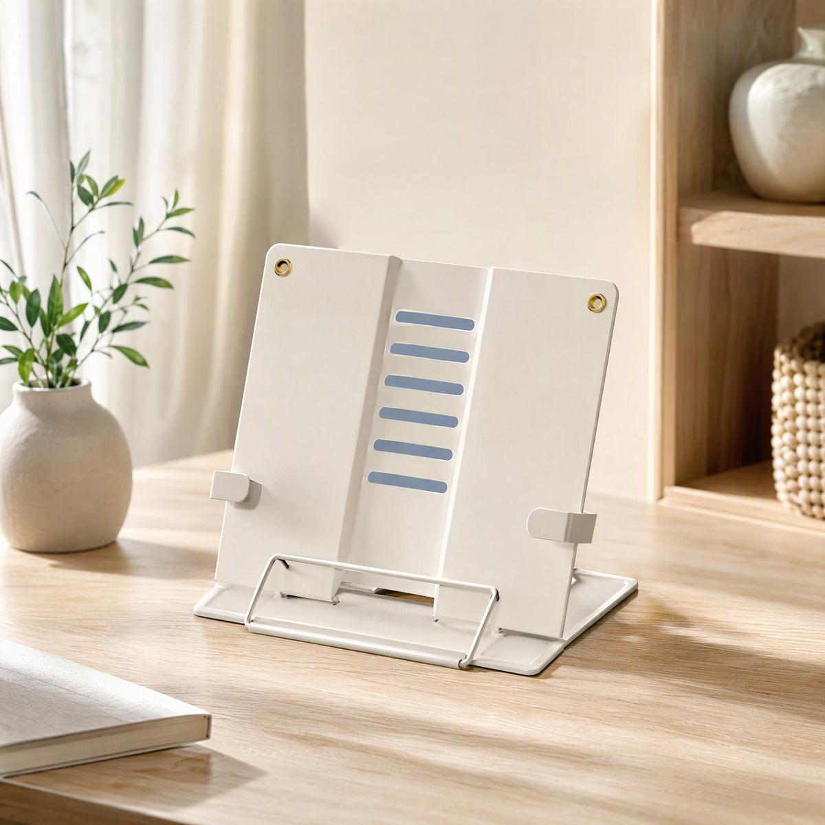 Tiltleaf™ Iron Adjustable Book Stand in a calm home setting