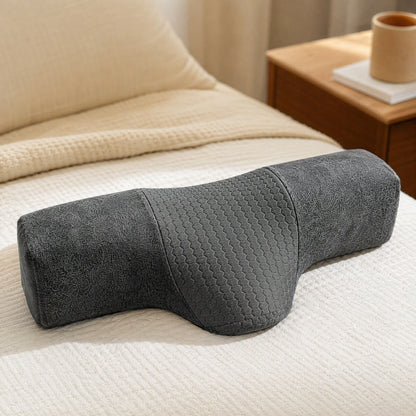 Neckcradle™ T-Shaped Memory Foam Pillow, styled close view