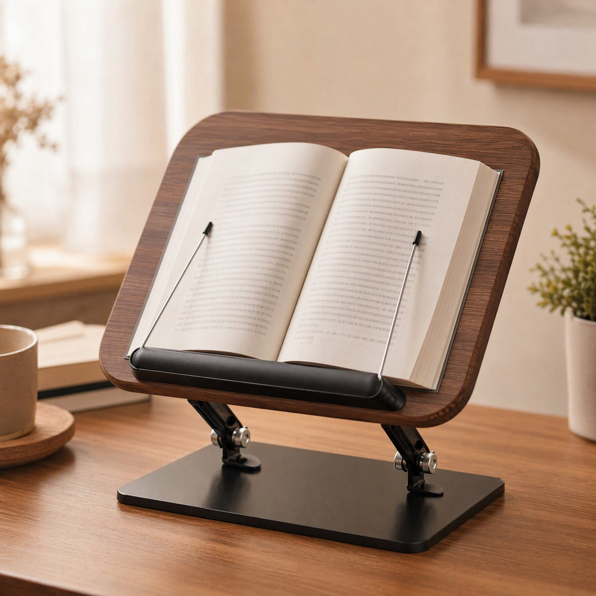 Spinpage™ 360° Rotating Book Stand, styled close view