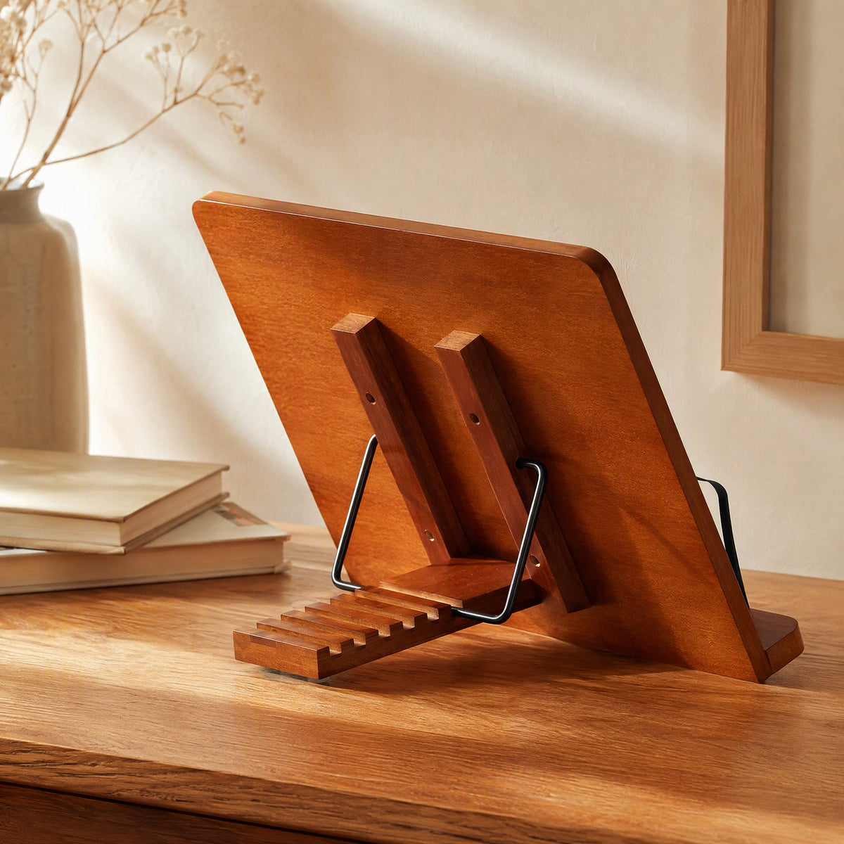 Readflex™ Adjustable Desktop Book Stand, styled close view