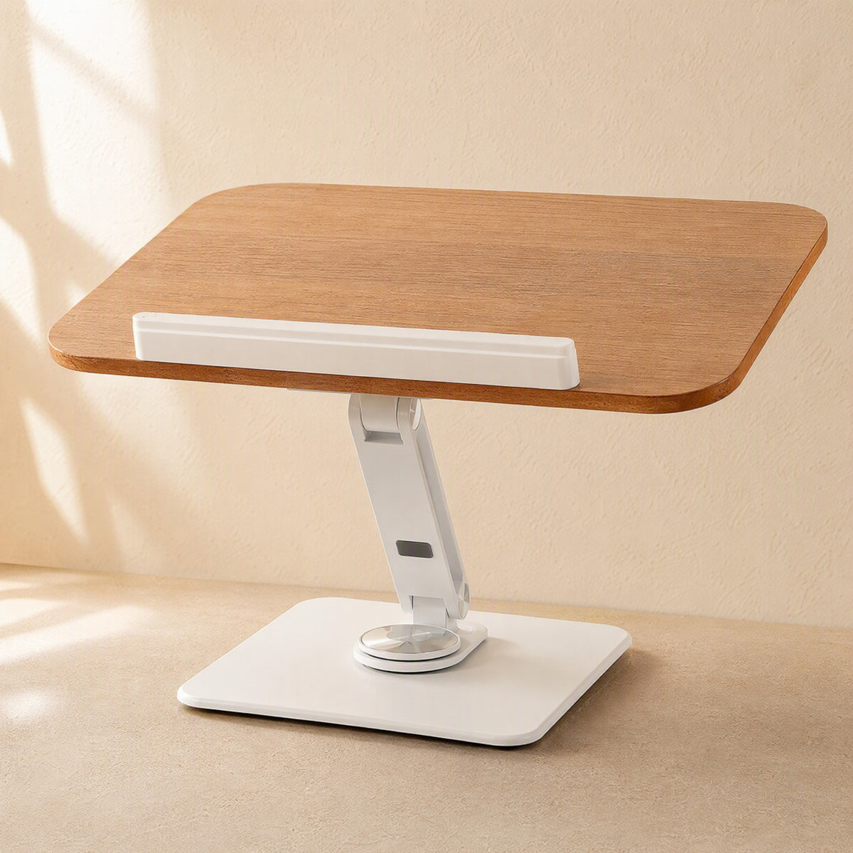 Oakswivel™ Oak Adjustable Rotating Book Stand, material and detail close-up