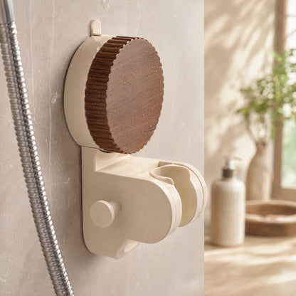 Tiltcling™ Adjustable-Angle Suction Cup Shower Holder, styled close view