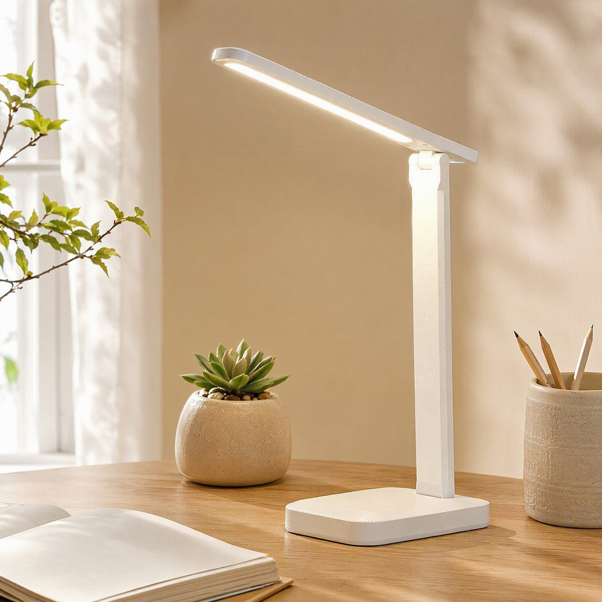 Ledgleam™ Touch LED Desk Lamp in a calm home setting