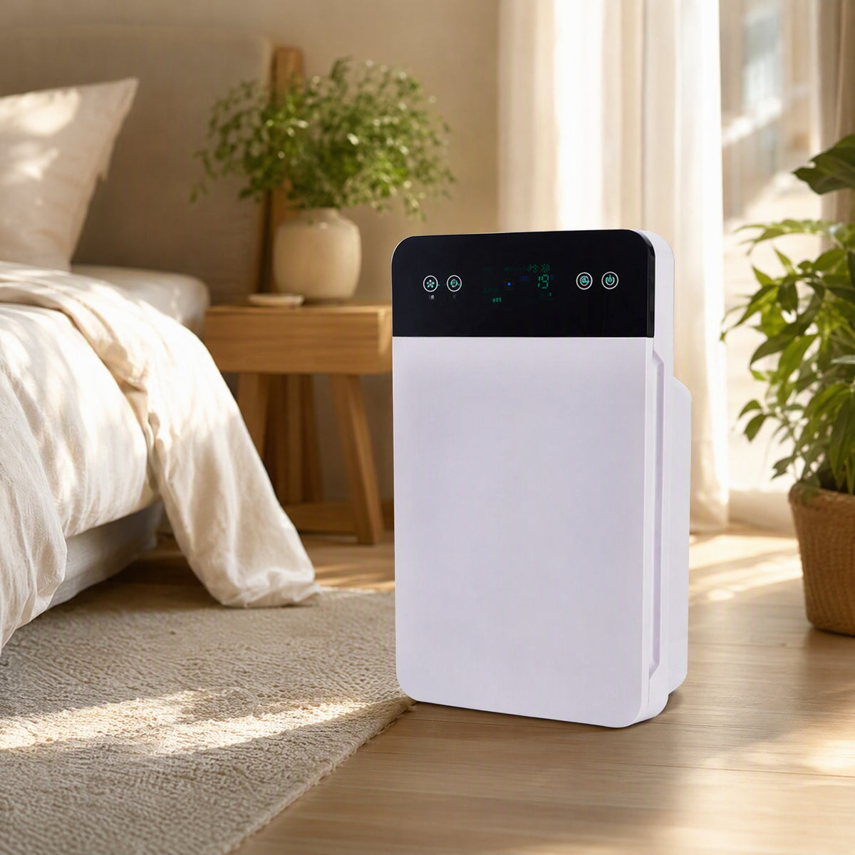 Airhaven™ Home Air Purifier With Composite Filter in a calm home setting