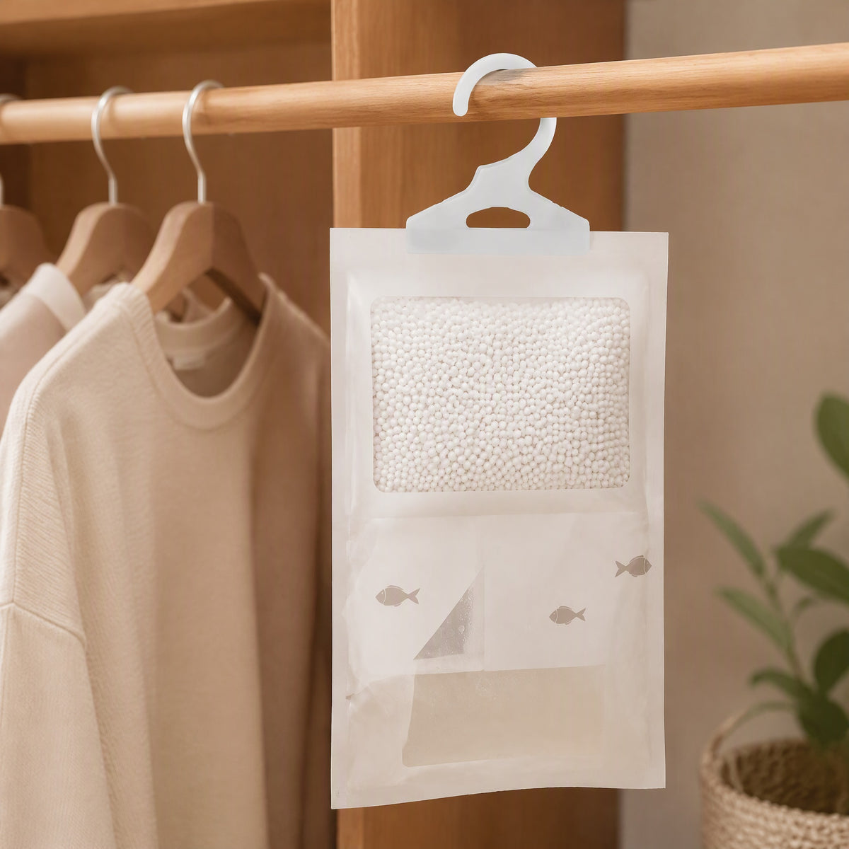 Drycatch™ Hanging Dehumidification Bag, styled close view