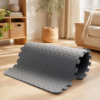 Leaftread™ EVA Foam Leaf Pattern Floor Mat in a calm home setting