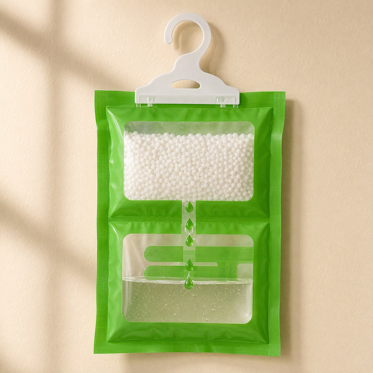 Dampcatch™ Hanging Dehumidification Bag, material and detail close-up