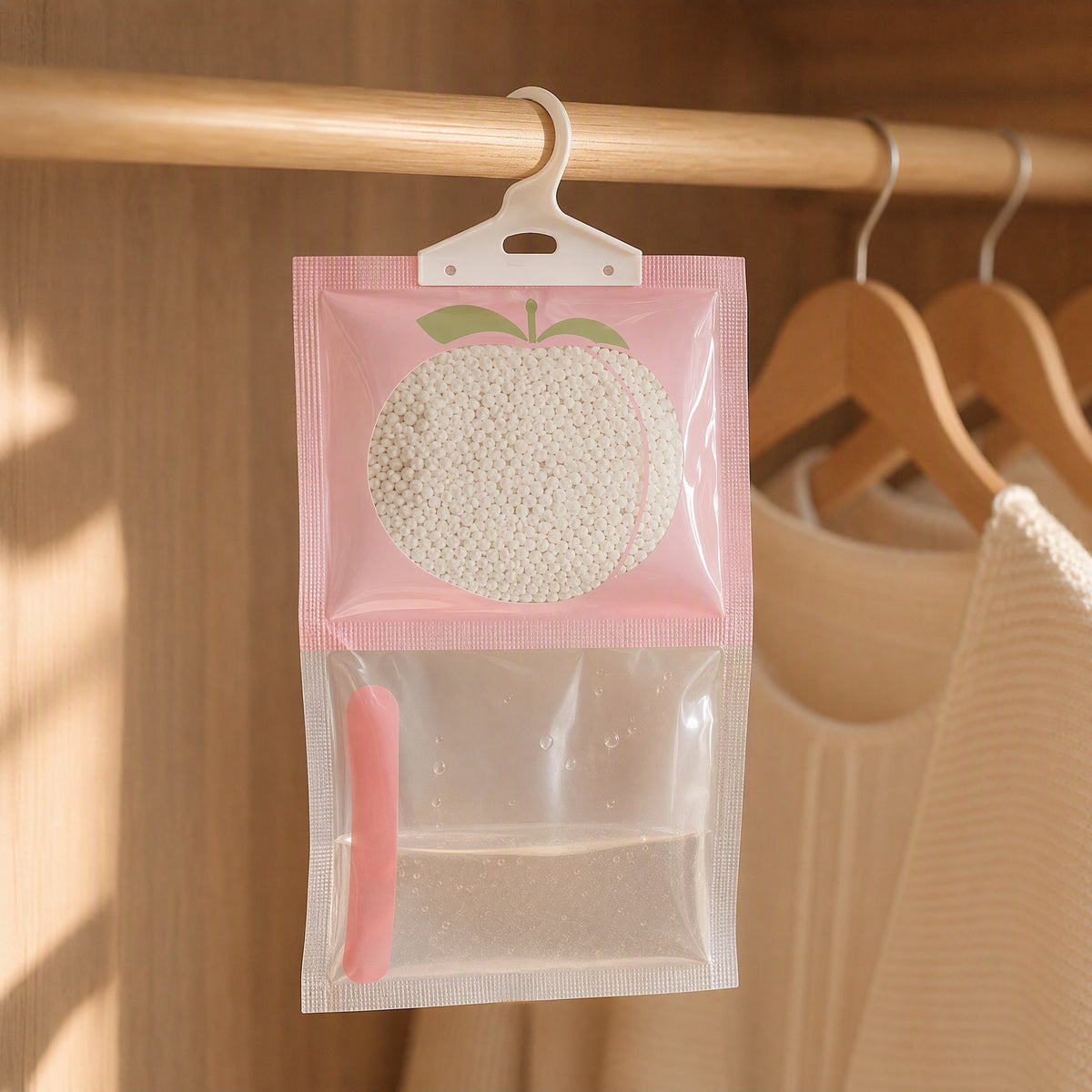 Dewhush™ Hanging Dehumidification Bag, styled close view