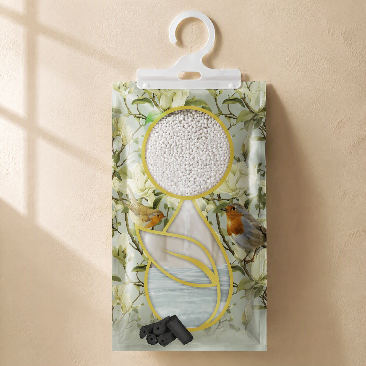 Hangdry™ Hangable 100g Dehumidification Bag, material and detail close-up