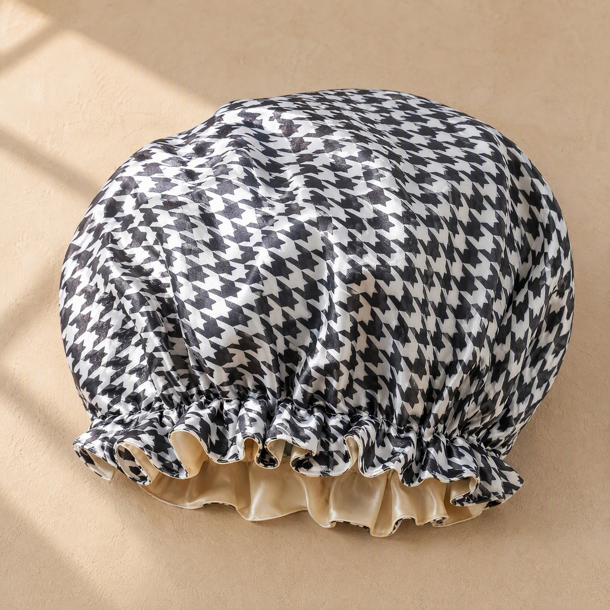 Satinsoft™ Children’s Satin Shower Cap, material and detail close-up