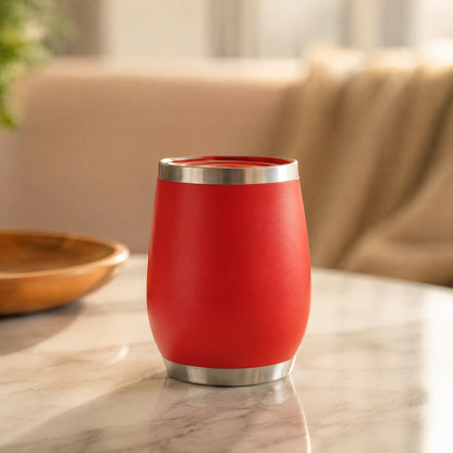 Winecurve™ Big Belly Eggshell Wine Cup, styled close view