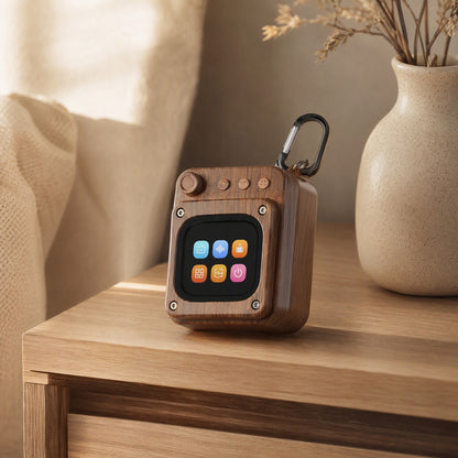 Oaknote™ Wood Grain Bluetooth Speaker, styled close view
