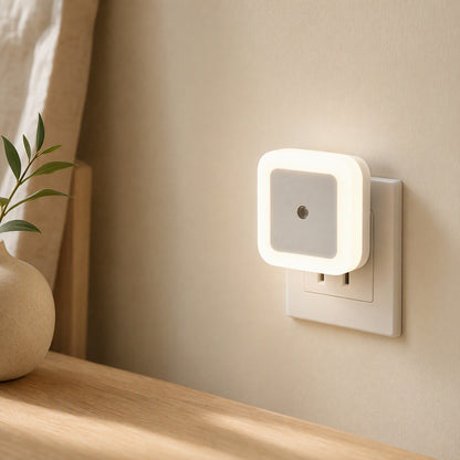 Duskglow™ Light-Controlled LED Night Light in a calm home setting