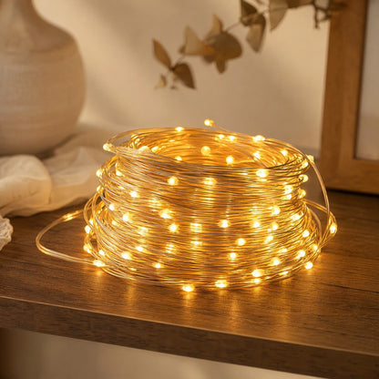 Rainglow™ Waterproof LED Light String, styled close view